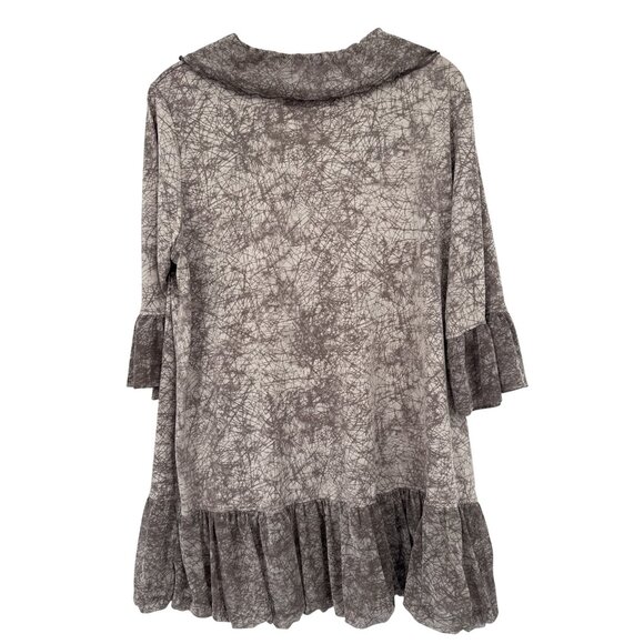 Damee Inc Womens beige Textured Ruched mesh knit Tunic Top size large - Picture 3 of 3